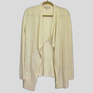 LOFT - Boho Oversized Knit Cardigan / Wool Blend Open Poncho - size S